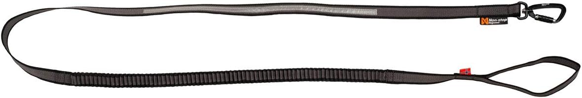 Non-Stop Dogwear Touring Bungee Leash, Black/Grey - 2.0m/23mm