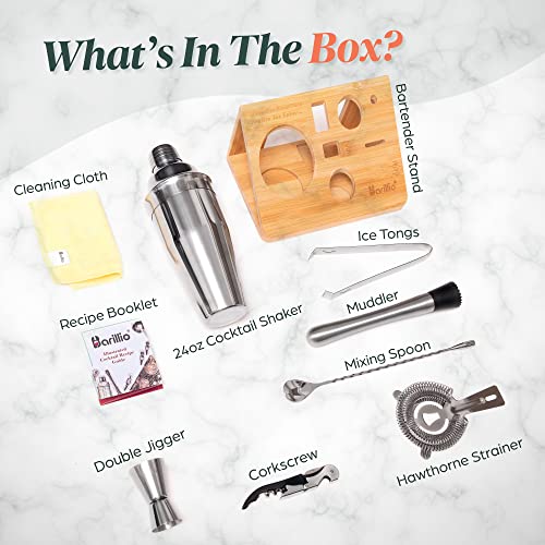 Mixology Bartender Kit Cocktail Shaker Set by Barillio Drink Mixer Set