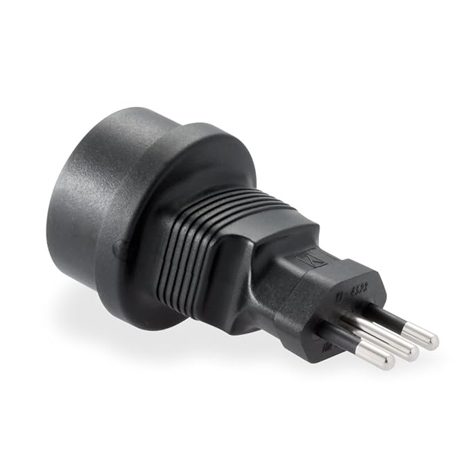 rocabo Netzadapter/Stromadapter / Reiseadapter – für Italien – Italien Stecker auf Schutzkontakt Buchse – genormte Stecker/Bu