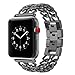 Wearlizer Black Compatible with iWatch Band 38mm 40mm 41mm Womens Mesh Loop Stainless Steel Replacement Dress Chain Metal Strap Beauty Wristband Bracelet Series SE 7 6 5 4 3 2 1