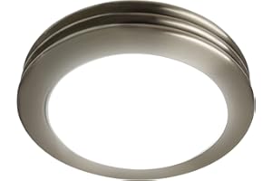 Akicon Ultra Quiet Bathroom Exhaust Fan with LED Light 80CFM 2.0 Sones Round Bathroom Ventilation Fan with Frosted Glass Cover Brushed Nickel Finish (Brushed Nickel)