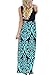 OURS Womens Summer Dresses Elastic Waist Loose Maxi Dresses long Sundresses Blue S
