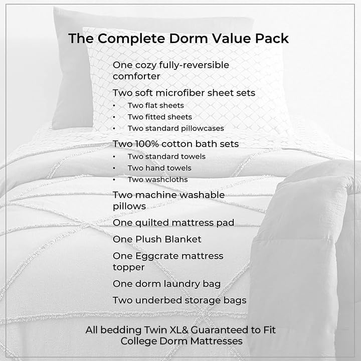 OCM Complete Dorm Essentials Value Pack 21 Piece Twin XL Set