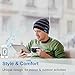 Qshell Winter Unisex Adult Wireless Bluetooth Beanie Hat Cap Ear Covers with Headphones Headsets Earphones Speakers Music Audio Hands-Free Phone Call for Sports Fitness Gym Exercise Workout - Black