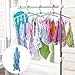 Folding Plastic Clothing Hangers with Removable Clips, Collapsible Clothes Drying Rack Drip Hanger for Home Travel Camping, 360 Degree Rotating Hook (Blue)