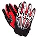 Motocross Motorcycle BMX MX ATV Dirt Bike Skeleton Racing Cycling Gloves Red