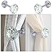 Sumnacon 2 Pcs Crystal Curtain Hold Backs Window Drapery Tie Back Clips Wall Hook Tassel Holder