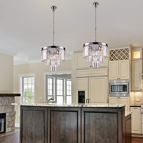 Zgear Luxury Modern/Contemporary Crystal Chandelier Ceiling Light Pendant Light for Dining Room, Living Room (7 Lights) - Thumbnail 4