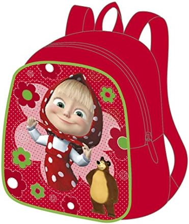 [RusToyShop] Preschool Backpack Masha and the Bear Blue Baby Bag Small Backpack Kids Bag Girl Cute Backpack Kindergarten for Baby Little Girl,