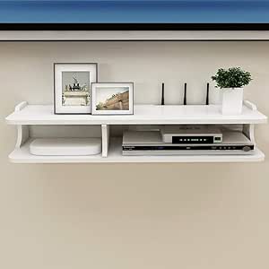 Set top-barreras flotantes gabinete de la televisión en blanco estante