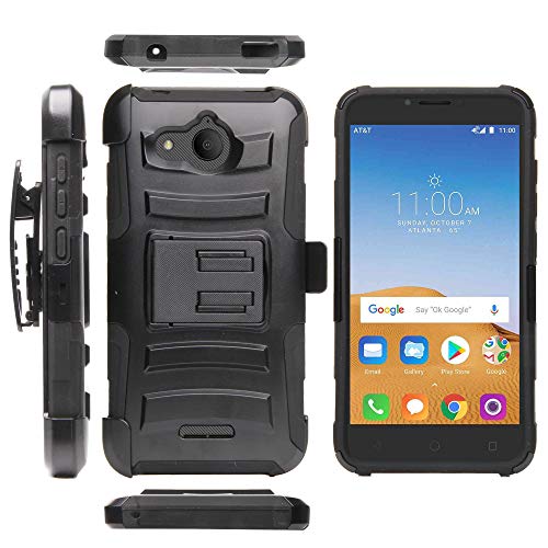 AlCatel Tetra 5.0" Case, Trishield Gear Hybrid Rugged Armor Black Kickstand Belt Clip Holster - Collage Surf Board