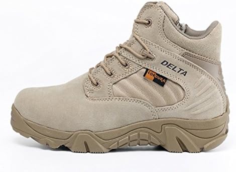 wuqinqing QITC Delta Army Boots Fashion Male Desert Boots Leather Outdoor Comfortable Shoes Men Boots Special Forces Tactical Combat Shoes(10,Sand)