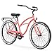 sixthreezero Around The Block Women’s Single Speed Cruiser Bicycle, Coral w/ Black Seat/Grips, 26″ Wheels/17″ Framethumb 1