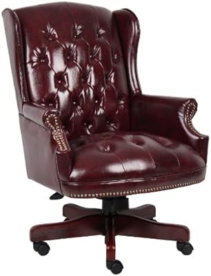 Amazon Com Boss Office Products Wingback Traditional Chair In Burgundy Furniture Decor