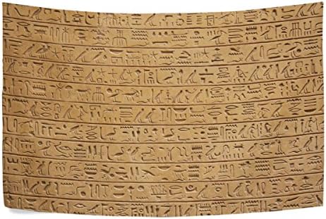 FORMRS Antique Ethnic Tribal Egypt African Tapestry Wall Hanging Art, Ancient Egyptian Hieroglyphs Living Room Home Dorm Decor,Camel Brown,60 x 80 Inches