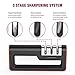 Kitchen Knife Sharpener, 3-Stage Knife Sharpening Tool Helps Repair, Restore and Polish Blades - Reveal a Razor-sharp Blade, (Cut-Resistant Glove Included)