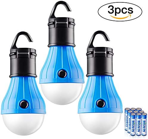ZLF Tent Lamp Portable LED Tent Light 3/4 Packs Hurricane Emergency Lights Camping Light Bulbs Camping Tent Lantern Bulb Camping Equipment for Camping Hiking Backpacking Fishing, Battery Powered