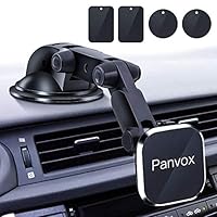 Magnetic Phone Car Mount, Panvox Universal Dashboard Windshield Car Phone Mount Holder with Upgraded 3.2" Suction Cup,8 Strong Magnets Compatible with iPhone 11 Pro X XS Max XR Galaxy Note10 S10