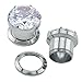 ZS Gorgeous Cubic Zirconia Tunnels Plugs 316L Stainless Steel Screw Tunnels Ear Expander Stretcher Piercing Ear Gauges Black Tunnel Gauges (Silver, 5/8