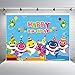 Baby Shark Birthday Decorations Cute Shark Backdrop for Baby Shower Party Banner 7x5ft Vinyl Photo Background Studio Props