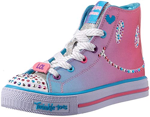 Skechers Kids Girls’ Shuffles-Sparkle Smile Sneaker,multi,4 Medium US Big Kid