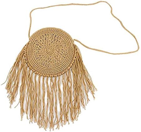 OneMoreT Round Straw Bag Women Wicker Rattan Bag Female Summer Woven Crossbody Shoulder Bags Lady Handmade Woven Handbag