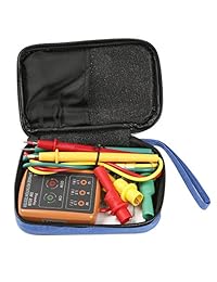 atoplee 3 Indicador de rotación de presencia de secuencia de fase Tester Medidor Detector con LED y zumbador 60 V ~ 600 V (3 Fase AC)