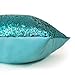 AMAZLINEN(TM) Decorative Glitzy Sequin & Comfy Satin Knit Pillow Cover 18 x 18 Pillow Covers,Hidden Zipper Design(Teal)