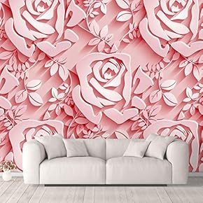 Wall Murals for Bedroom Beautiful 3D View Pattern Flowers Removable Wallpaper Peel and Stick Wall Stickers - 66x96 inches