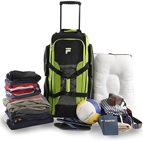 Fila 32" Lightweight Rolling Duffel, Neon Lime, One Size 3 Fila 32" Lightweight Rolling Duffel, Neon Lime, One Size