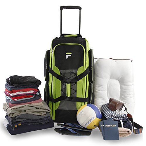 Fila 32″ Lightweight Rolling Duffel, Neon Lime, One Size – Find Cheaper