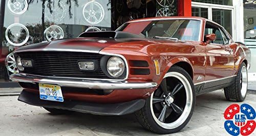 17" Inch US Mags Standard Gloss Black Wheels &amp; Tire Package | Set of 4 | Includes Free Wheel Club LA T-Shirt | Fits Chevy Ford Pontiac Cadillac Buick Dodge BMW