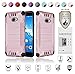Huawei Ascend XT2 Case with Full Glass Screen Protector (2nd Version Only), Elate 4G Case, H1711 Case, Metallic Brushed Design Slim Hybrid [Shockproof] Armor Defender Case Cover (Rose Gold)