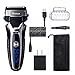 SURKER Beard Trimmer Men's Electric Foil Shavers Razor Electric Travel Shaver USB Charger Dry/Wet Lithium Battery Grooming Kit Waterproof Rechargeable LCD Display Travel Pouch Best Gift Black