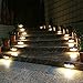 XTF2015 Solar Step Lights Outdoor, Motion Sensor Lights, Copper Outdoor Step Lights, Waterproof LED Solar Light for Stair, Patio, Yard, Fence, Walkways, Outside Wall (2 Pack, Warm White)