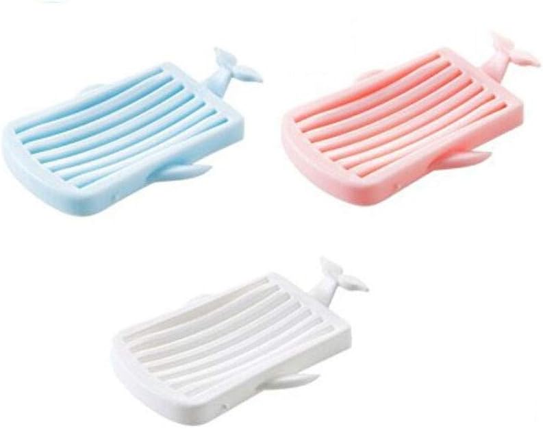 Any Beauty 3-Pack, Whale Soap Dish, Cute Soap Dish Shower Waterfall Soap Tray Soap Saver Soap Holder Drainer for Shower/Bathroom/Kitchen/Counter Top, Keep Soap Bars Dry Clean