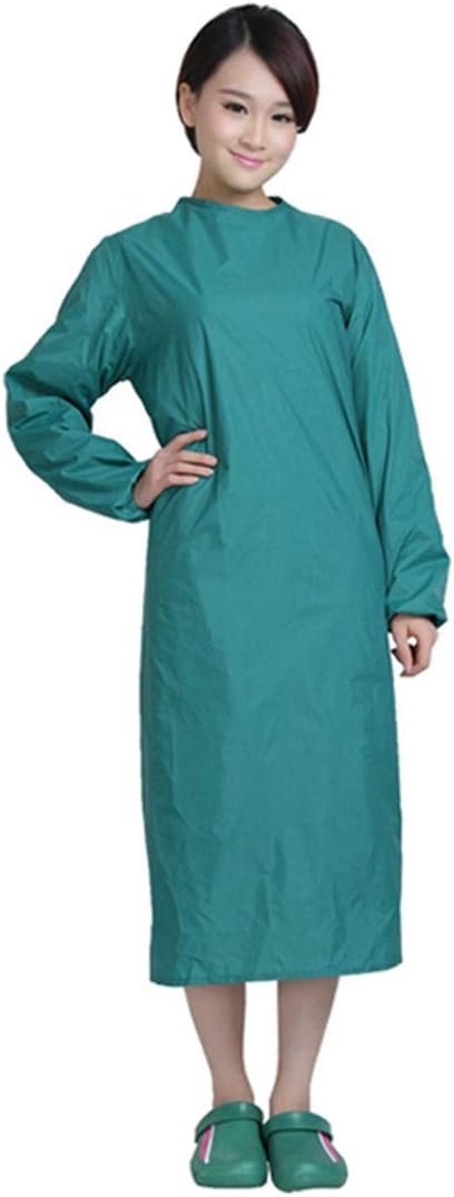 MJL Scrub Gown Surgical Reusable Waterproof Operating Gown Medical Green -XL