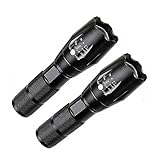 Super Bright Tactical Led Flashlight, Single Mode 1000 Lumen Zoomable Flashlights Torch, 1 Mode Adjustable Foucs Waterproof Light