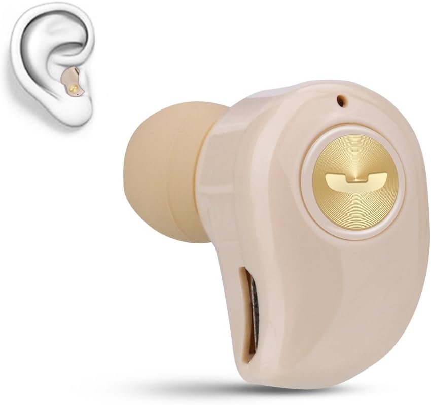 Mini Invisible Bluetooth Earbud,V4.1 Stereo Wireless Bluetooth Earphone with Built-in Mic,Sports Noise Cancelling in-Ear Headphone for iPhone Samsung and Other Android Phones (Gold)