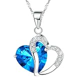 KATGI Fashion Austrian Crystals Heart Shape Pendant Necklace