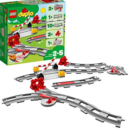 Lego Duplo 2er Set: 10872 Eisenbahnbrücke und Schienen + 10882 Eisenbahn Schienen – Bild 8