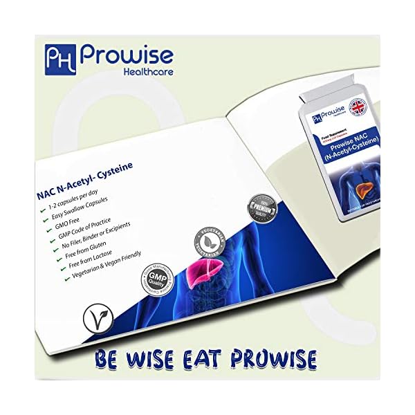 NAC-N-Acetyl-Cysteine-600mg-120-Capsules-UK-Manufactured-GMP-Standards-by-Prowise-Healthcare-Suitable-for-Vegetarians-and-Vegans NAC N-Acetyl-Cysteine 600mg | 120 Capsules of Nac N-Acetyl-Cysteine | Vegan N-Acetyl-Cysteine Nutritional Supplements…