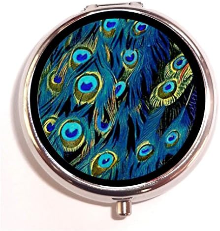 Peacock Feathers Pill Box Pill Case Medicine Organizer