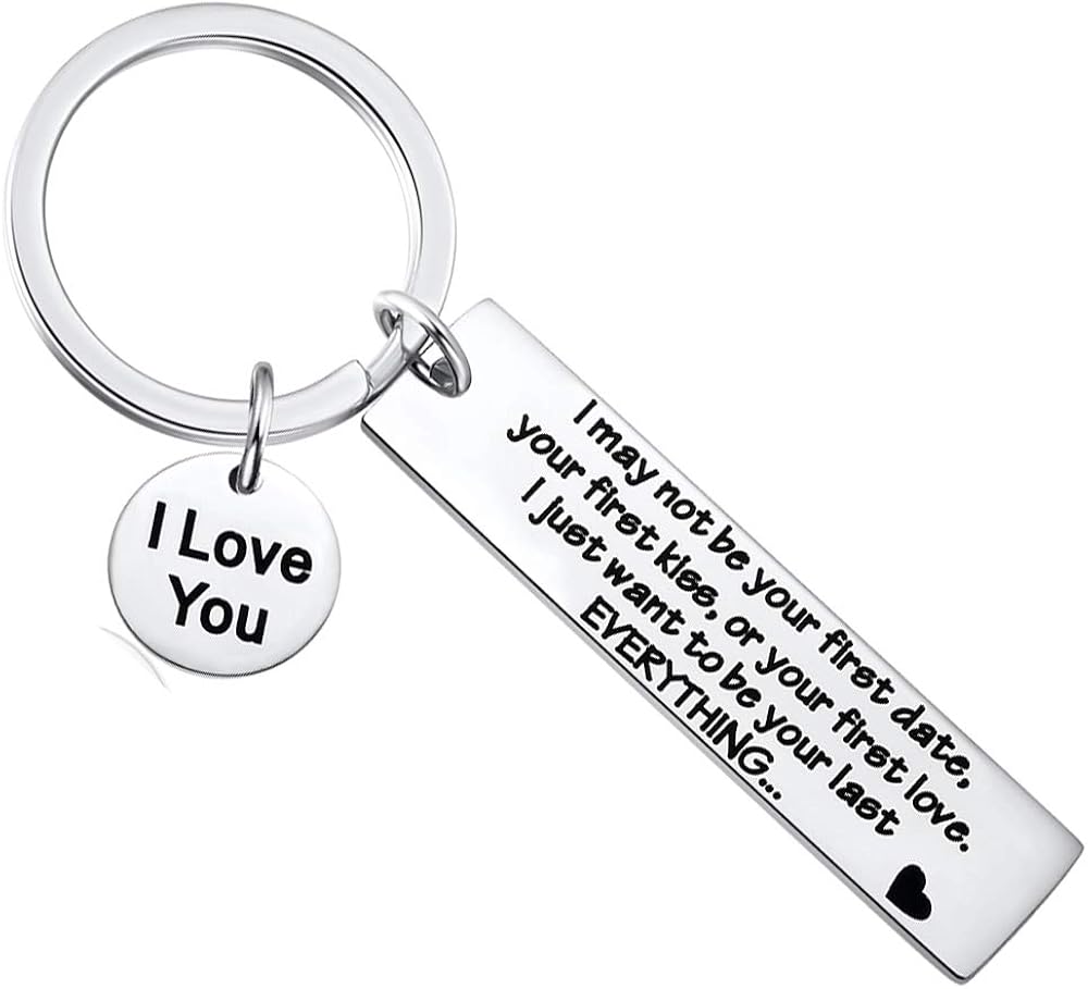 Amazon Com Couple Gifts 2pcs I May Not Be Your First Date Your First Kiss Or Your First Love Keychain Father S Day Valentine S Day Gifts For Dad Mom Her Him Keyring Jewelry