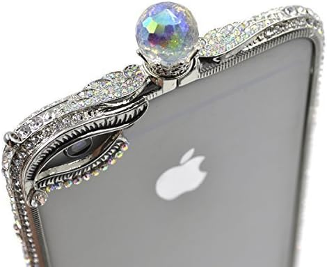 iphone 6s Phone Case Gsung Frame Bumper Crystals Diamond Sparkle Jeweled Design Case For iphone 6s (W Silver-4.7)