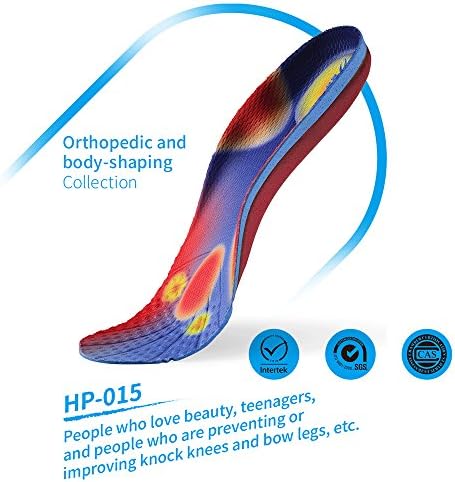 Orthopedic Shoe Insoles, Hapenss HP-015 Body-shaping Insoles for Teenagers, Adults Preventing Knock Knees and Bow Legs (H: 8.5-9 US Womens / 7.5-8 US Mens)