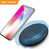 Fast Wireless Charger Station, Tiamat Wireless Charging Pad, Ultra Slim Charge, 7.5W for iPhone X, iPhone 8/ 8 Plus,10W for Samsung Galaxy S8/S8 Plus,S7/S7 Edge,Note 8 - Black