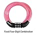 Master Lock 8143DPNK Standard Combination Bike Lock, Pink, 4'