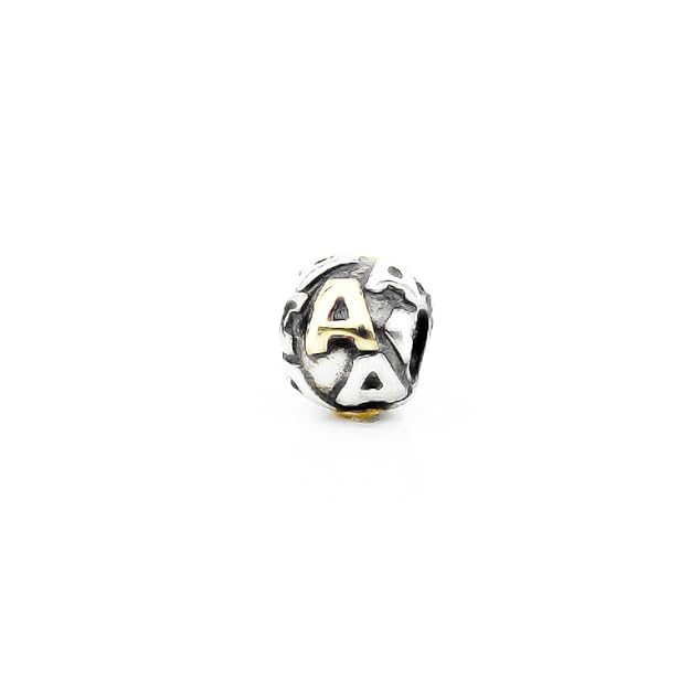 AKKi jewelry Akki Buchstabe Charms Beads für Armband Kette Angebot Perle Kompatibel mit Starter Alle Gold Silber Schmuck Lett