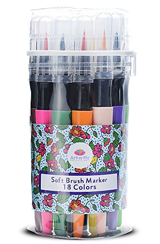 18 Brush Pens Set for Drawing Watercolor Pen Calligraphy Marker for Lettering Manga Illustration
